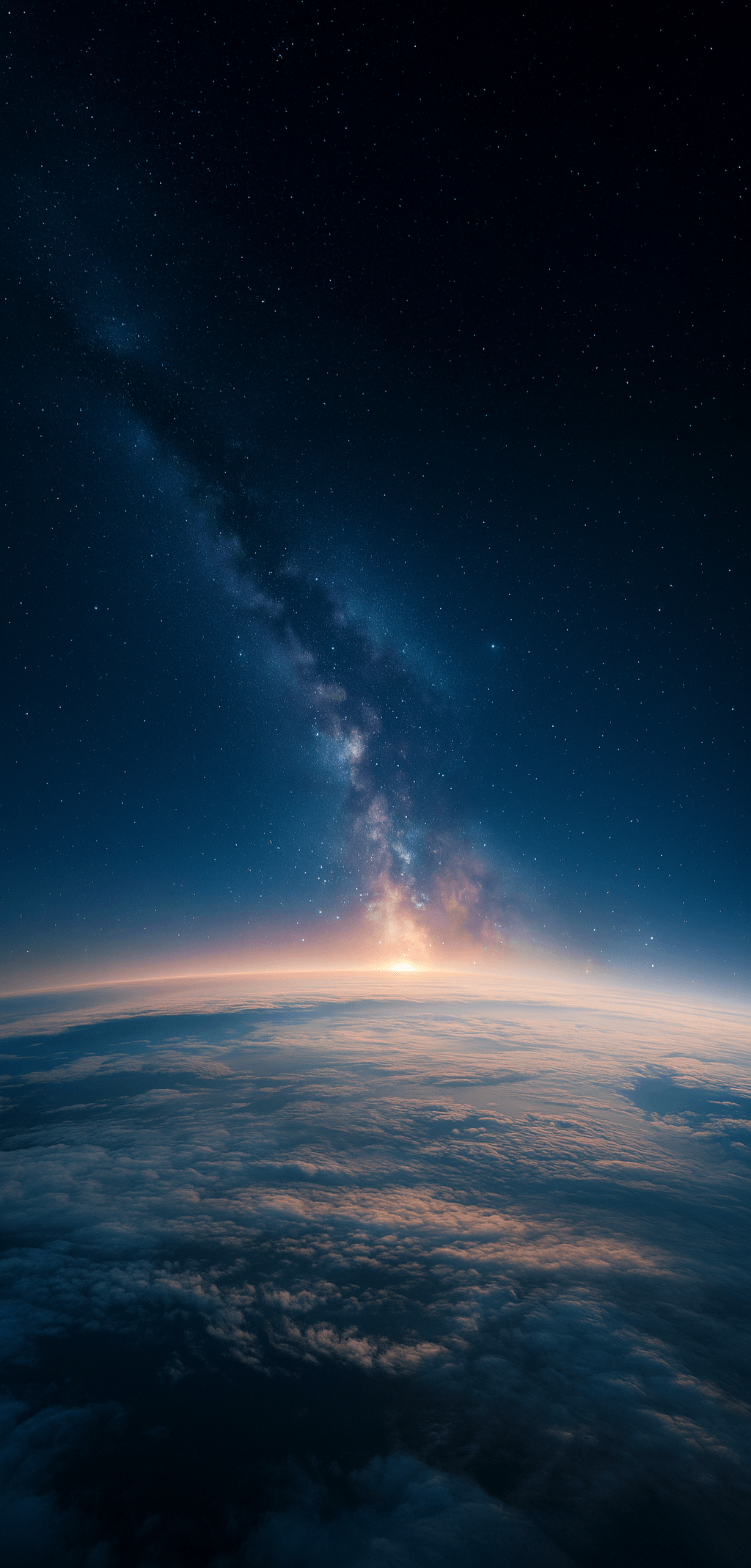 Space background transitioning from Earth to deep space